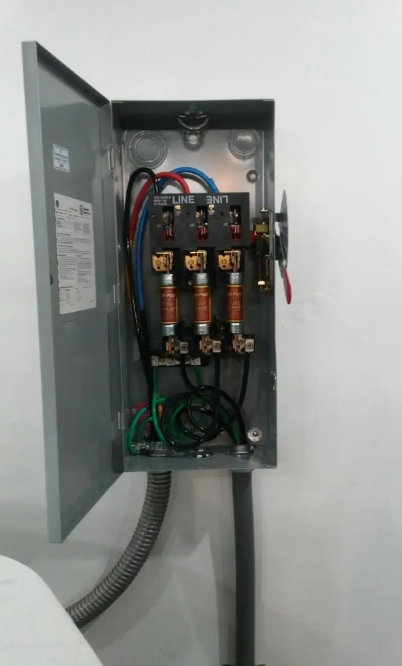 Three-phase disconnect switch installed for Smoke Detector Installation in West New York